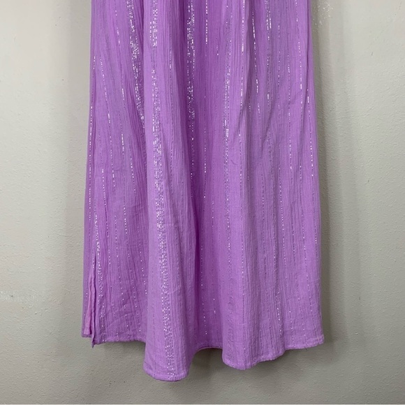 NEW Sundress Ruffle Lace Maxi Dress Pastel Strapless Purple Pink Yellow Vibrant - Picture 5 of 13